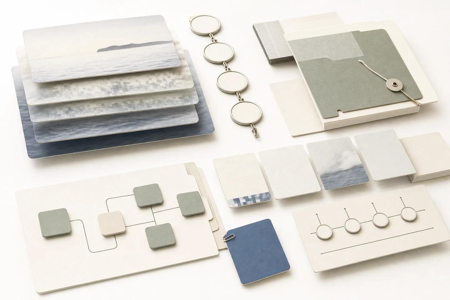 Verification objects arranged on a white surface, representing checks applied to an executive payment request.