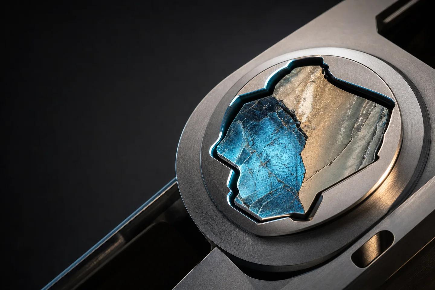 Irregular media shard fits a uniquely machined cryptographic socket.