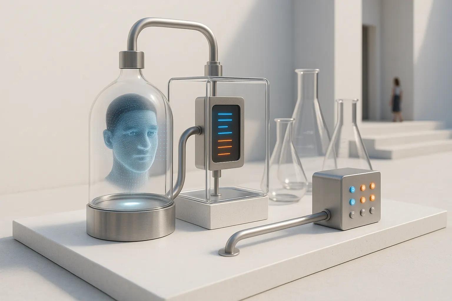 Conceptual 3D render illustrating What Is Deepfake Detection for KYC? A Guide for KYC and AML Leaders