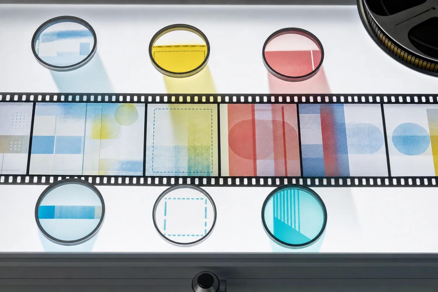 Context lenses examine a blank film strip for full sequence, crop, timing, source, date, location and translation.