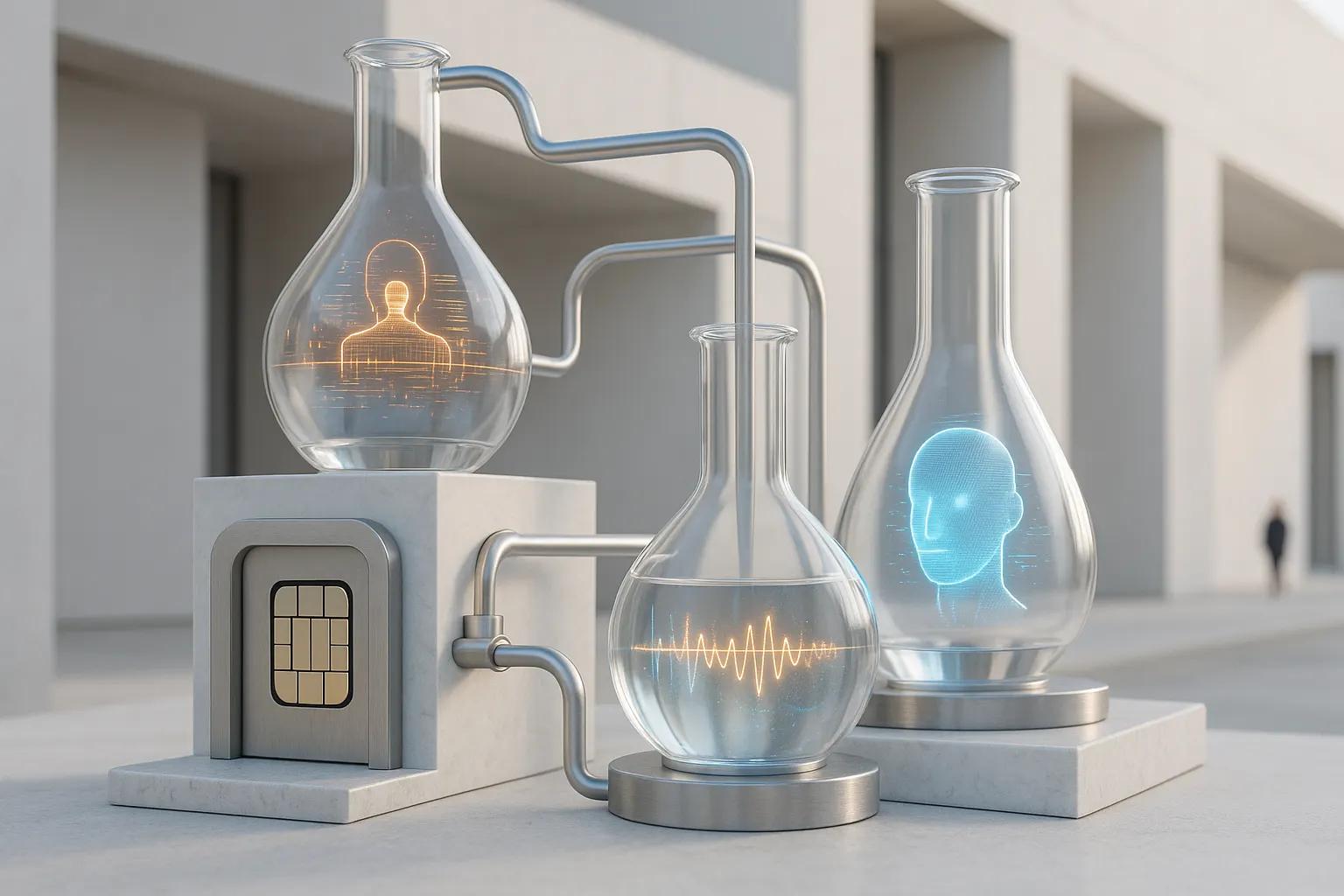 Conceptual 3D render illustrating How Can Telecom Providers Manage Deepfake-Enabled Identity Fraud?